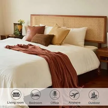 LIFEIN Cozy Chenille Fall Throw Blanket - Elegant Home Decor