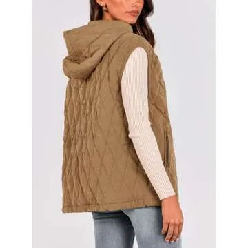 PRETTYGARDEN Women's 2025 Fall Spring Vest Casual Sleeveless Hooded Zip Up Jacket Trendy Winter Coat...