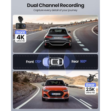 4K Dual Dash Cam with Night Vision & GPS Features