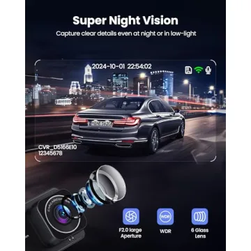4K Dual Dash Cam with Night Vision & GPS Features