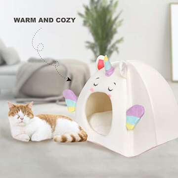All Fur You Unicorn Cat Cave Bed for Indoor Cats