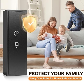 Durable Large Gun Safe Cabinet with Biometric Security