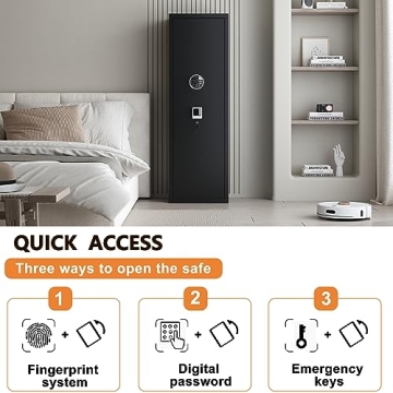 Durable Large Gun Safe Cabinet with Biometric Security