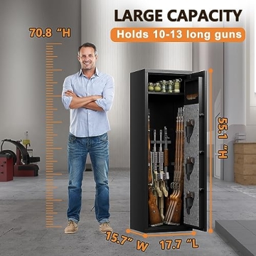 Durable Large Gun Safe Cabinet with Biometric Security
