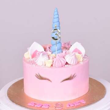 Birthday Candles for Cake 3 Birthday Candle Silver Birthday Candle Number 3 Candle Birthday Number Candles 3D Designed Numeral 3rd Candles for Birthday Wedding Anniversary Party Cake Decorations