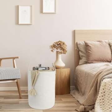 XUANGUO Cotton Rope Laundry Basket for Home Storage