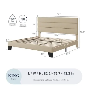 Stylish Allewie King Bed Frame with Easy Assembly