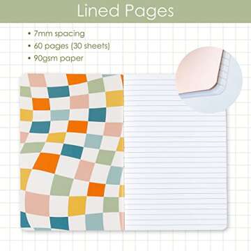 THiNKABLE Cute Notebook Set, 4 Pack Pastel Journals, 5.5 x 8.3 in, 60 Pages, Cute Pretty Inspiration...