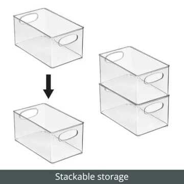 mDesign Kitchen Organizer Bins - Clear Storage Set of 6