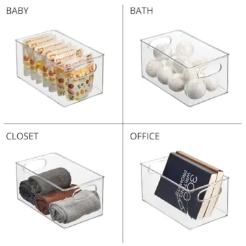 mDesign Kitchen Organizer Bins - Clear Storage Set of 6