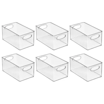 mDesign Kitchen Organizer Bins - Clear Storage Set of 6