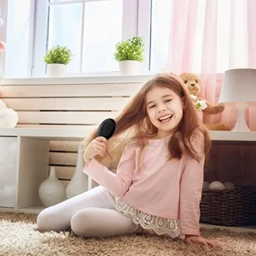 20 Pack Mini Hair Brushes Bulk, Mini Hair Brush Individually Wrapped, Soft Bristles Adds Shine, Scalp Massage and Detangling, Safe for All Hair Types Extensions, Wigs(Bright Black)