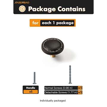 Stylish JIASENBAO Black Leather Drawer Pulls for Cabinets
