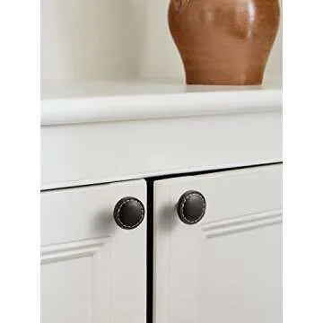 Stylish JIASENBAO Black Leather Drawer Pulls for Cabinets