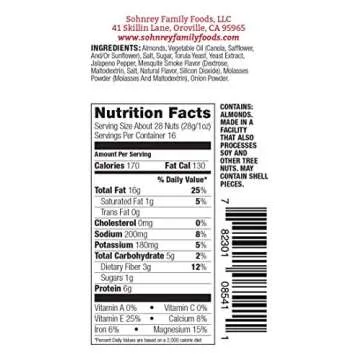 Smokey Jalapeno Spicy Almonds Bold Roasted Seasoned Snack Nuts from Sohnrey Family Foods 16 oz Singl...