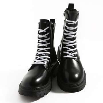 VSUDO 79 Inches Round White Boot Laces, 5/32" Diameter White Shoe Laces for Boots, Work Boot Laces H...