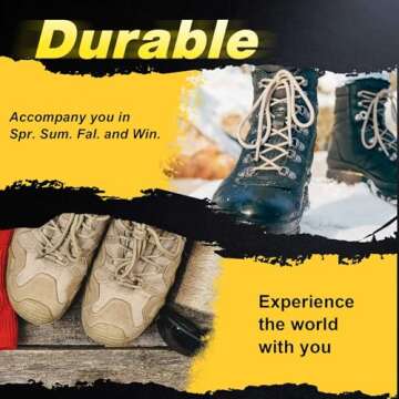 VSUDO 79 Inches Round White Boot Laces, 5/32" Diameter White Shoe Laces for Boots, Work Boot Laces Heavy Duty, Hiking Boot Shoelaces for Men or Women (2Pairs-White-200CM)