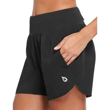 BALEAF Women's 5" Workout Shorts Gym Running Shorts Athletic with Liner High Waistband Quick Dry Spo...