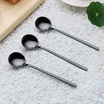 Stylish Set of 8 Mini Espresso Spoons for Coffee and Desserts