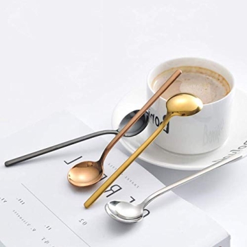 Stylish Set of 8 Mini Espresso Spoons for Coffee and Desserts