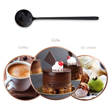 Stylish Set of 8 Mini Espresso Spoons for Coffee and Desserts