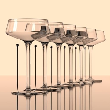 LOUVOR Vintage Coupe Glasses Set of 6 for Elegant Entertaining