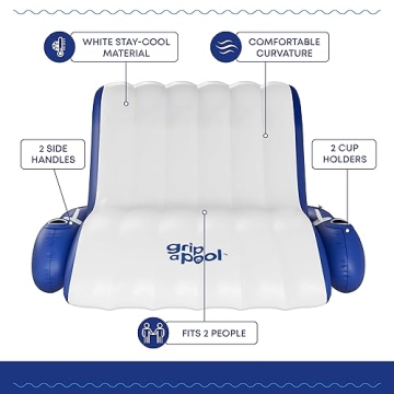 Inflatable Luxury Pool Chair Recliner Float for Adults