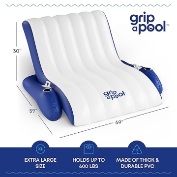 Inflatable Luxury Pool Chair Recliner Float for Adults