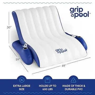 Inflatable Luxury Pool Chair Recliner Float for Adults