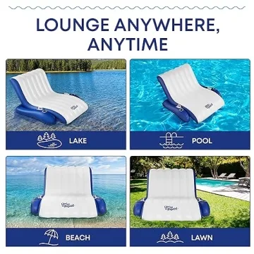 Inflatable Luxury Pool Chair Recliner Float for Adults