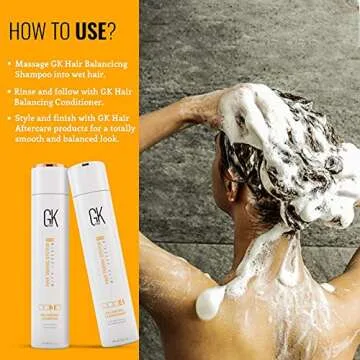 GK HAIR Global Keratin Balancing Shampoo and Conditioner Sets (10.1 Fl Oz/300ml) For Oily & Color Treated Hair Deep Cleansing Ideal for Over-Processed and Environmentally Stressed Hair