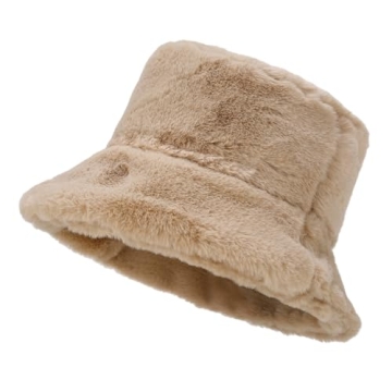 Quanhaigou Faux Fur Bucket Hat for Stylish Warmth in Winter