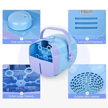 KINDIARY Bubble Machine – 5000 Bubbles/min Fun for Kids