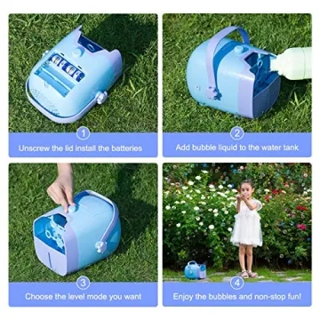 KINDIARY Bubble Machine – 5000 Bubbles/min Fun for Kids