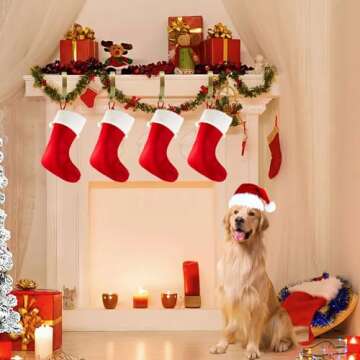 ZYSUN Christmas Stocking Holders, 4 Pack Non-Slip Stocking Hangers for Mantel Fireplace with Adjustable Design, Gold