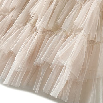 Dirholl Women's Elegant A-Line Tutu Midi Skirt