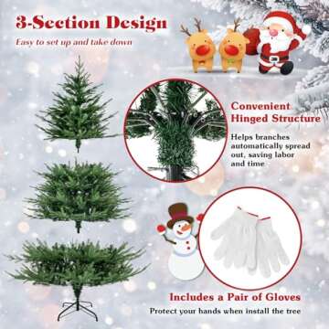 Goplus 6ft Pre-Lit Christmas Tree with Dynamic LED Lights