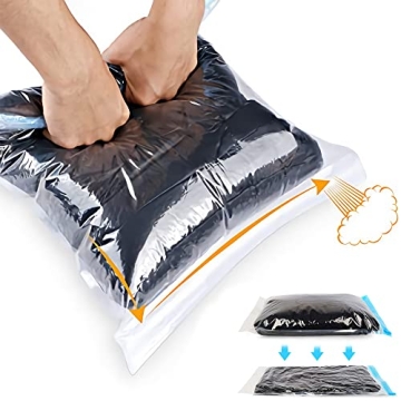 Compression Bags - Travel Accessories - 10 Pack Space Saver Bags - No Vacuum or Pump Needed - Vacuum...