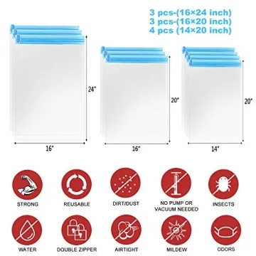 Compression Bags for Travel - Space Saving Set - 10 Pack