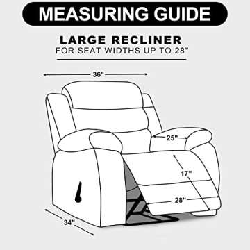 Deeky Recliner Chair Covers for Large Recliner, Reclining Chair Cover Slipcovers, Couch Sofa Covers for Dogs Pets Reversible Water Resistant Furniture Covers with Elastic Straps, Chocolate/Chocolate
