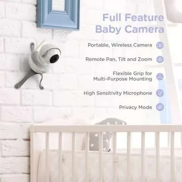 Hubble Nursery Pal Connect Touch 5" Smart HD Baby Monitor with Camera and Audio, Room Temperature Se...