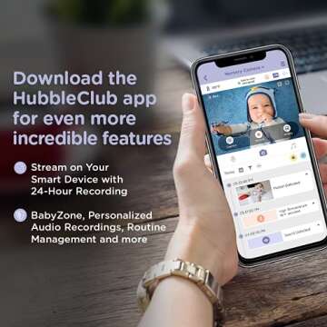 Hubble Nursery Pal Connect Touch 5" Smart HD Baby Monitor with Camera and Audio, Room Temperature Sensor, Pan, Tilt, Zoom, 2-Way Talk, Night Vision, WiFi baby camera with Interactive Education Content
