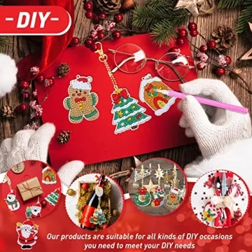 Enchanting 12 Piece Christmas Diamond Art Ornament Kit