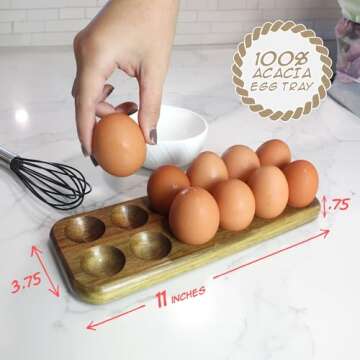 GUI'S CHICKEN COOP Egg Tray - Rustic Wooden Holder For Eggs
