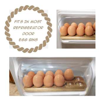 Rustic Wooden Egg Tray for Kitchen & Refrigerator Storage