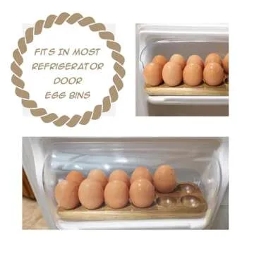 Rustic Wooden Egg Tray for Kitchen & Refrigerator Storage