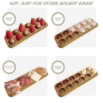 Rustic Wooden Egg Tray for Kitchen & Refrigerator Storage