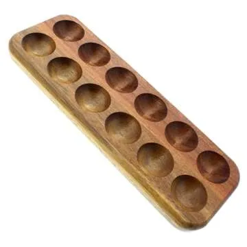 Rustic Wooden Egg Tray for Kitchen & Refrigerator Storage