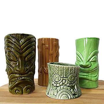 BARCONIC Tiki Mugs Drinkware Package 4 - Set of 4