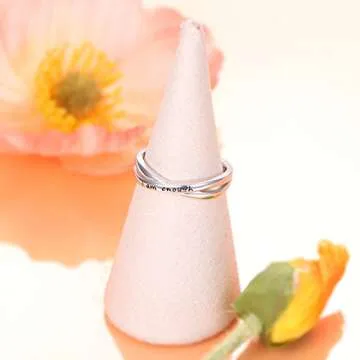 Inspirational Sterling Silver I Am Enough Ring Gift